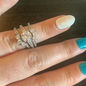 3 ring set, sterling silver